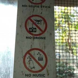 no selfie stick no drone no music